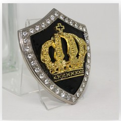 BeltBuckle Crown Shield Royal Cross Gold Black Silver Rhinestone Italia FreeShip