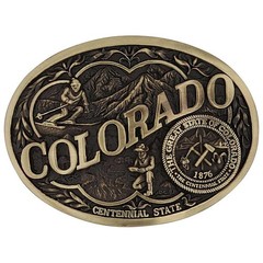 Montana Silversmiths State Heritage Antiqued Oval Brass Western Belt Buckle New