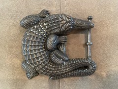Huge Kieselstein-Cord Sterling Alligator Buckle