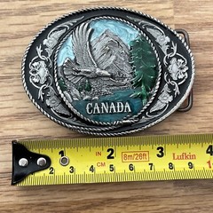 Vintage Siskiyou Canada Belt Buckle 90’s Mountain Eagle Enamel