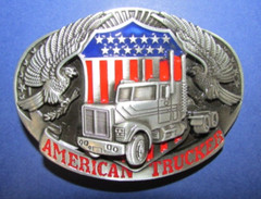 American Trucker Eagle and Diesel Belt Buckle