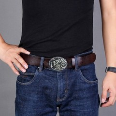 Relief Pattern Belt Buckle Cowboy DIY Belt Accessories Oval Shape Replacements