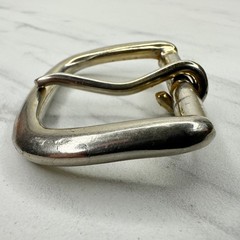 Silver Gold Tone Rounded Belt Buckle Simple Basic – 1.79&Prime; x 2.20&Prime;