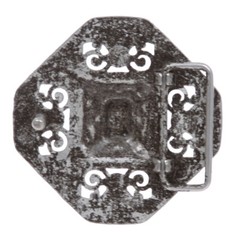 Engraving Hollow Out Perforated Floral Octagonal Rhombic Square Belt Buckl
