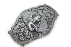 Men Silver Metal Rodeo Horse Belt Buckle Western Fashion Cowboys Ride Old School