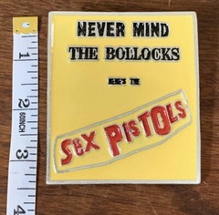 Vintage Sex Pistols Belt Buckle Never Mind The Bollocks Metal Yellow Punk Rock