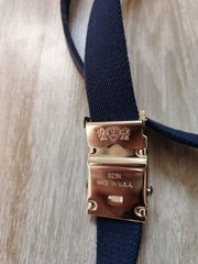Vintage Hickok Navy Blue Military Web Belt Silver Tone Flip Buckle USA 40&Prime; EUC