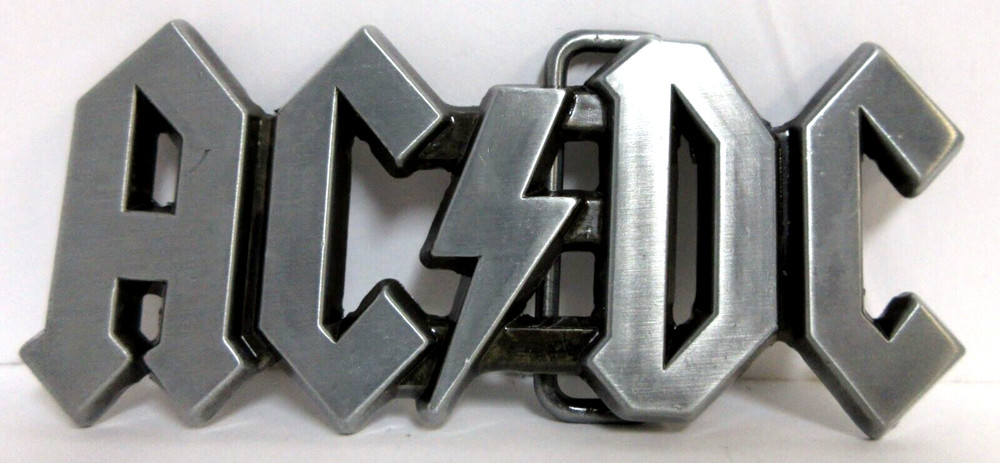 AC/DC Dark Grey Belt Buckle Metal New See Description