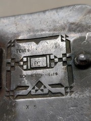 vintage BROKE-IN belt buckle DISTRESSED farmer TRACTOR rustic PATINA brutalist