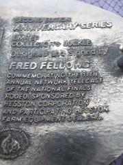 Vintage Hesston 1984 National Finals Rodeo Belt Buckle Fred Fellows