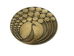 Vintage Peacock Belt Buckle Brass Style 70s Retro Western Fashion Gift
