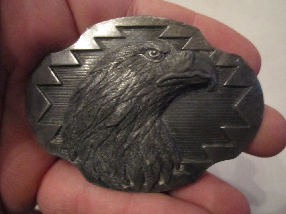 1990 EAGLE DESIGN BELT BUCKLE – VERY HEAVY – ARROYO GRANDE BUCKLE – BOX GW 2