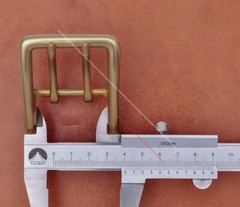 BIG HEAVY DUTY SOLID BRASS MIDDLE BAR DOUBLE PIN BELT BUCKLE LEATHERCRAFT BUCKLE