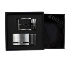 BOSS Men&rsquo;s Belt Reversible Belt 2 Buckles in Gift Box Self Shortening Reversible