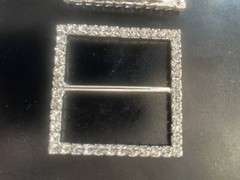Slider Rhinstone Buckle Square 1 3/4”x 1 3/4”