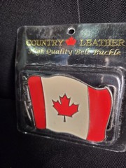 Waving Canadian Flag Belt Buckle BY COUNTRY LEATHER – High Quality- Brand New