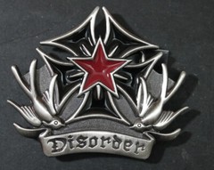 IRON CROSS DISORDER STAR/DOVES Metal Belt Buckle – Silver Moon – New w/tag