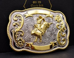 ROCK BULL RIDE RODEO LONG HUGE RODEO BIG COWBOY TEXAS WESTERN SHINE BELT BUCKLE