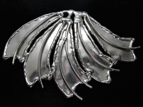 QK11174 *NOS* REALLY COOL **ABSTRACT ARTWORK** STAINLESS STEEL BELT BUCKLE