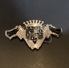 187 Inc Belt Buckle Guns Crest Emblem Black Enamel Silver Tone w/ Bottle Opener
