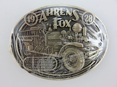 OK Firefighters Assoc. 1928 AHRENS FOX Fire Truck Brass Belt Buckle NOS