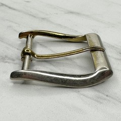 Vintage Silver Gold Tone Simple Rectangle Belt Buckle Fits 1.75&Prime; Belt