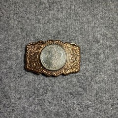 Antique 1921 Silver Morgan Dollar Coin Buckle Solid Copper Nickel Silver