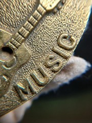 Solid Brass Country Music Guitar Belt Buckle