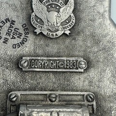 Bald Eagle Belt Buckle Western Americana Black Enamel Silver Tone