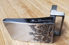 Ben Sherman Silver Lion Black Belt Y2k Buckle 1.5&Prime; Wide