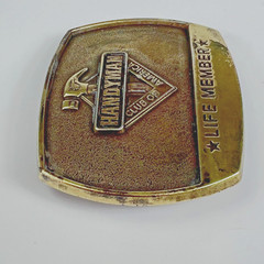 Vintage Brass Handyman Belt Buckle 1996 Club Of America Life Member