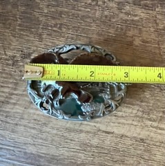 C & J VTG 90s Flying Eagle Belt Buckle Enamel Glaze USA Made Pewter Look NICE!