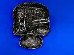 Skull Head Clear Bling Rhinestone Gothic Punk Figural Belt Buckle Missing Stone