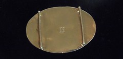 MEXICO Signed ABALONE MOTHER OF PEARL OVAL BELT BUCKLE VINTAGE