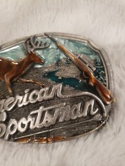 Vintage 1989 Arroyo Grande Buckle Co. AG23 AMERICAN SPORTSMAN Excellent