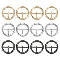 12Pcs 1.2&Prime; Single Prong Belt Buckle Metal Roller Buckle Black/Silver/Light Gold