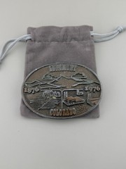 1976 Longmont Colorado Centennial Belt Buckle Rocky Mountains Statehood Era