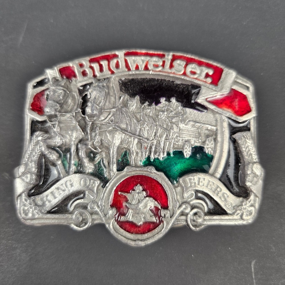 Vintage Budweiser Clydesdales King of Beers Belt Buckle Bergamot USA