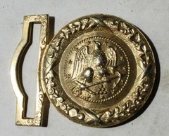 Civil War Army Replica Eagle Gold Color Cast Metal Belt Buckle Gemsco New York +