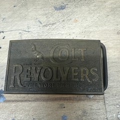 Western belt buckles Wells Fargo & Co Colt revolvers, Arroyo Grande lot of 4