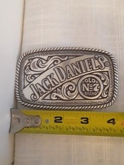 Jack Daniel&rsquo;s Old No.7 2005 Silver Metal Belt Buckle With Rope Style Border