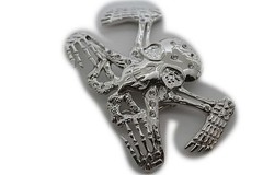 NEW Men Women Silver Metal Belt Buckle Skull Skeleton Large Size Trucker Biker