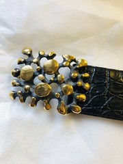 Limited Edition Tom Ford 18K Gold Plated Stud Pin Buckle Belt Men’s