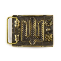 Handmade brass belt buckle Ukrainian Armed Forces, Military Ukrainian tident