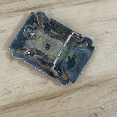 Vintage Navajo Sterling Silver Belt Buckle Signed LC Sunburst Concho 34g 1.2oz