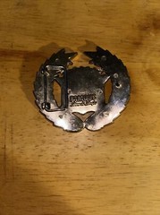 Pewter Belt Buckle: American Flag « Cadillac Logo »