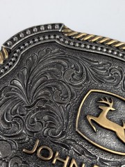 John Deere Montana Silversmiths Scalloped Duo Attitude Buckle
