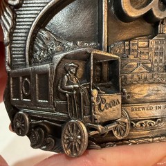 Vintage 1990 Coors Brewery Beer Americana Belt Buckle Bergamot Made in USA