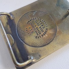 Contel Brass Belt Buckle 1985 Safety Award Anacortes Brass Works Handmade