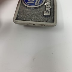Vintage TL&B ICI Explosives Belt Buckle Metal Blue Logo Collectible Industrial